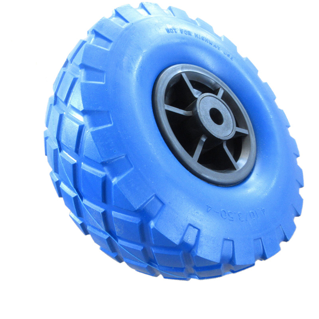 Industrial heavy solid blue PU wheels for wheelbarrow carts