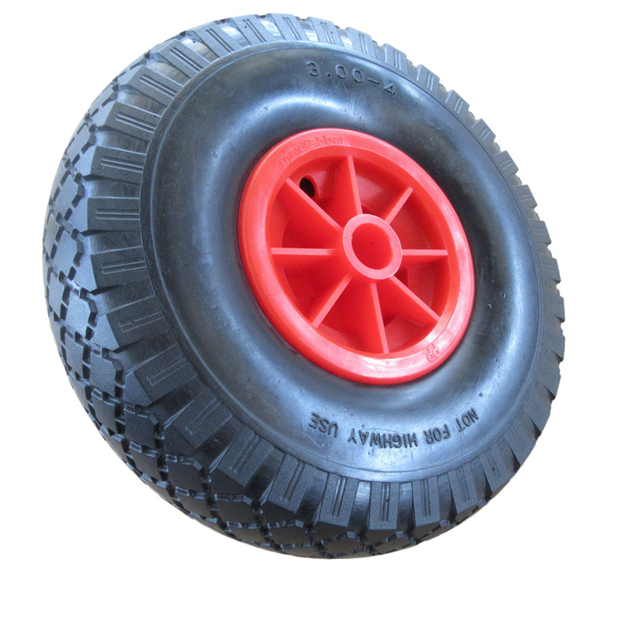 Durable wheelbarrow wheels with rubber tires