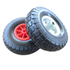 Industrial heavy solid blue PU wheels for wheelbarrow carts