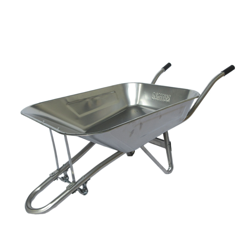 I-engeli yangaphambili ye-WB6503 heavy duty wheelbarrow ebonisa ukujula kwethreyi